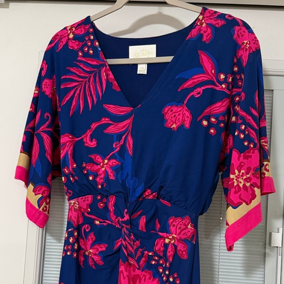 Lilly Pulitzer Adalyn Maxi Dress with Pink and Blue Design - Picture 2 of 5